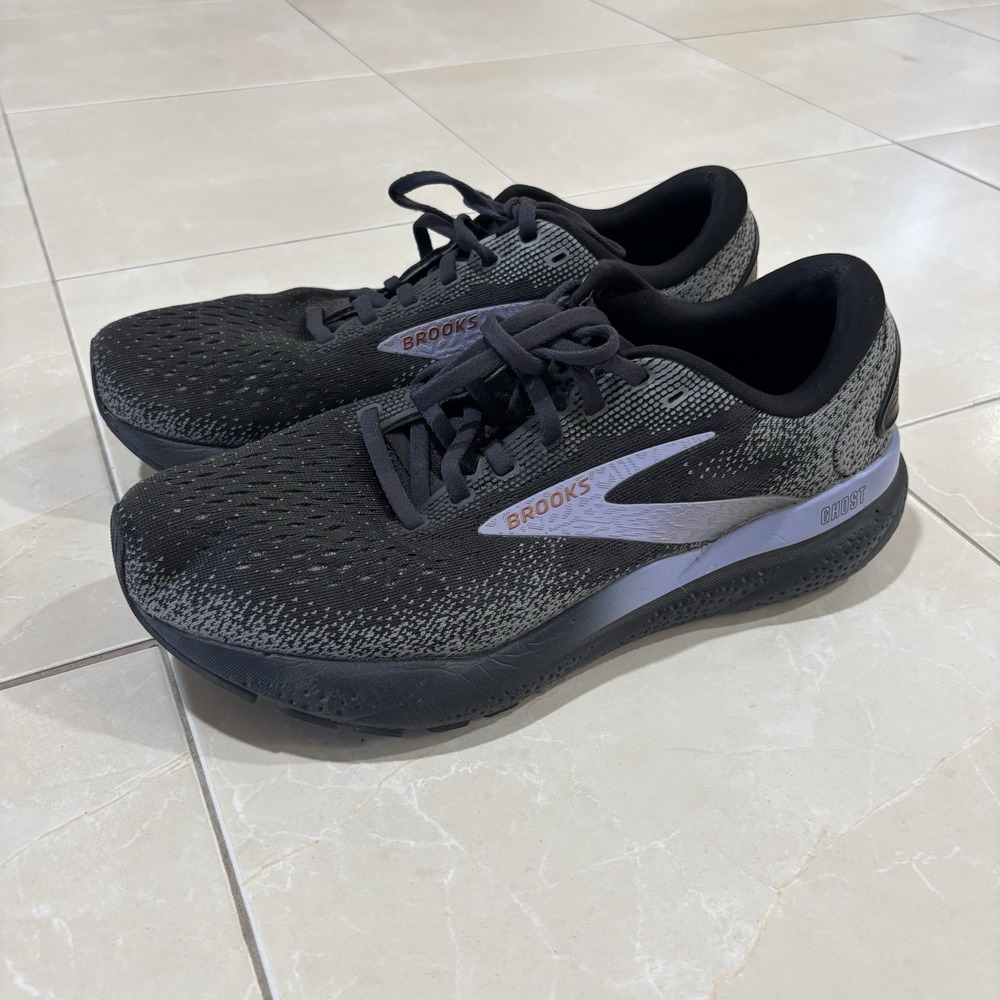 Brooks Ghost 16 Black Grey Sneakers Women's 9.5 Running Shoes Purple